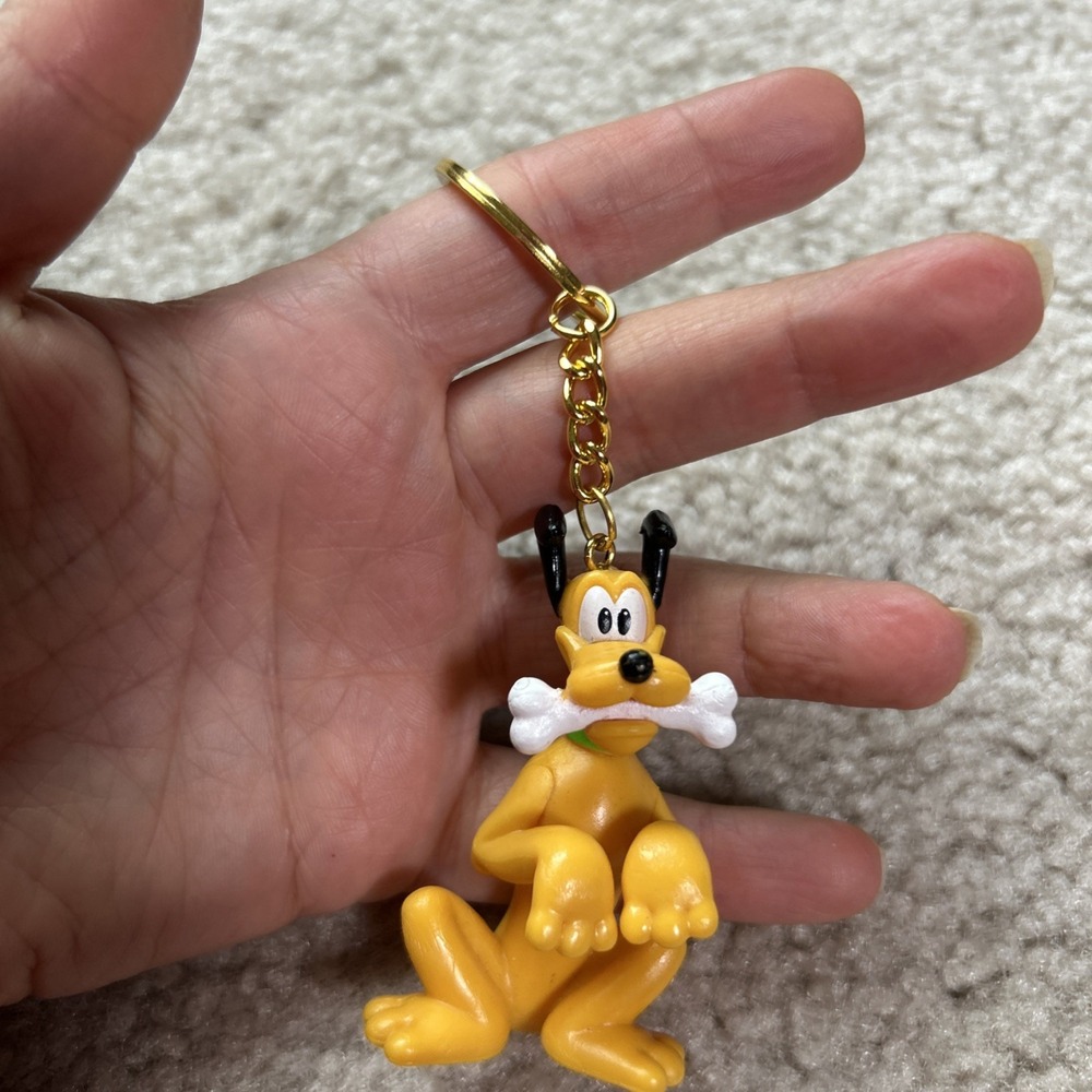 Pluto Character W/Bone Keychain Disney Mickey Mouse Clubhouse 2.7” Figure Pvc